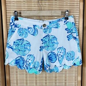 Lilly Pulitzer Shells Buttercup Shorts Aqua Conch & Sea urchin